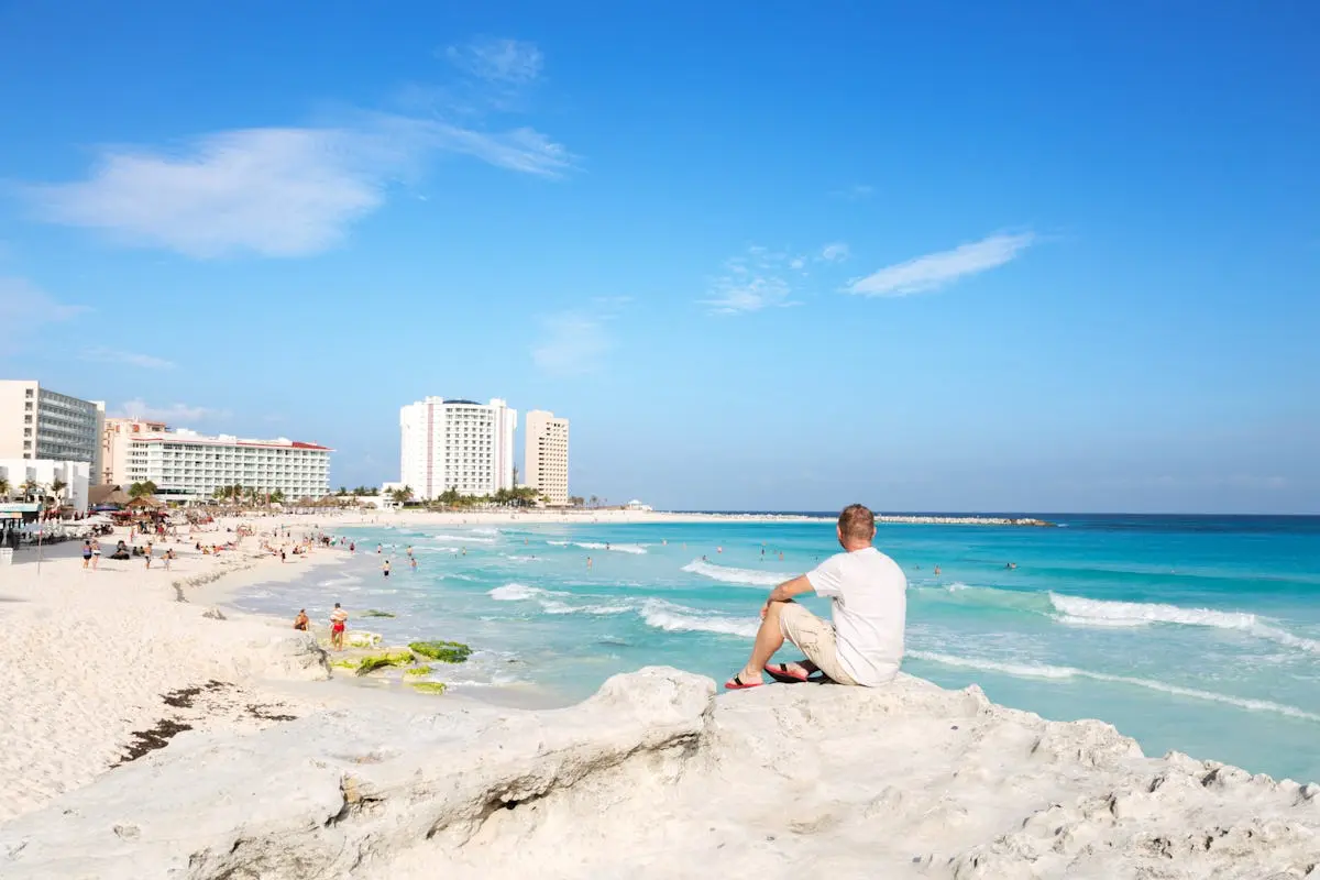 Cancun beach during the best weather season