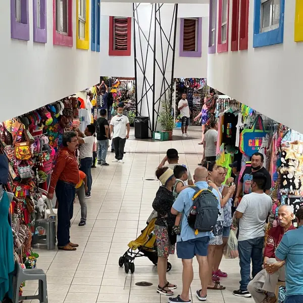 Coral Negro Flea Market in Cancun with stalls selling affordable souvenirs and handmade crafts
