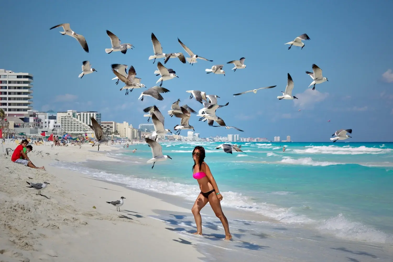 Playa Caracol Cancun family-friendly beach with shallow waters