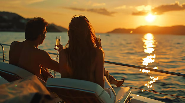 Private sunset catamaran cruise in Cancun for honeymooners