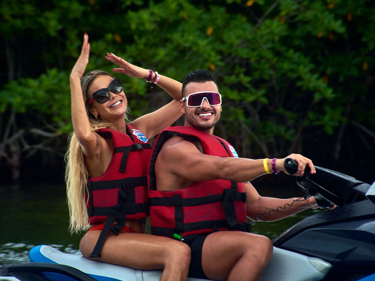 A guy in mangrove jetski tour