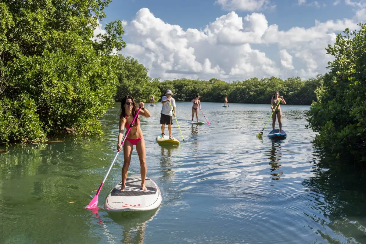 Paddleboarding in Nichupté Lagoon Cancun